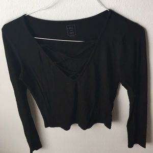 Pacsun Criss Cross Long Sleeve Cropped Shirt